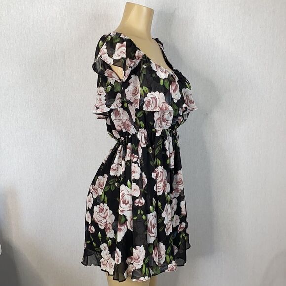 Lucy Paris Floral Off Shoulder Mini Dress New! Med - Picture 3 of 11